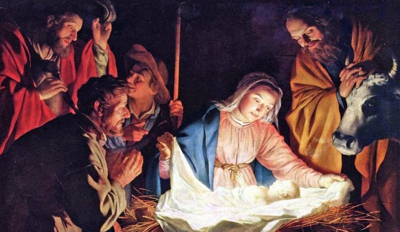 Die Geburt Jesus in einem Stall zu Betlehem